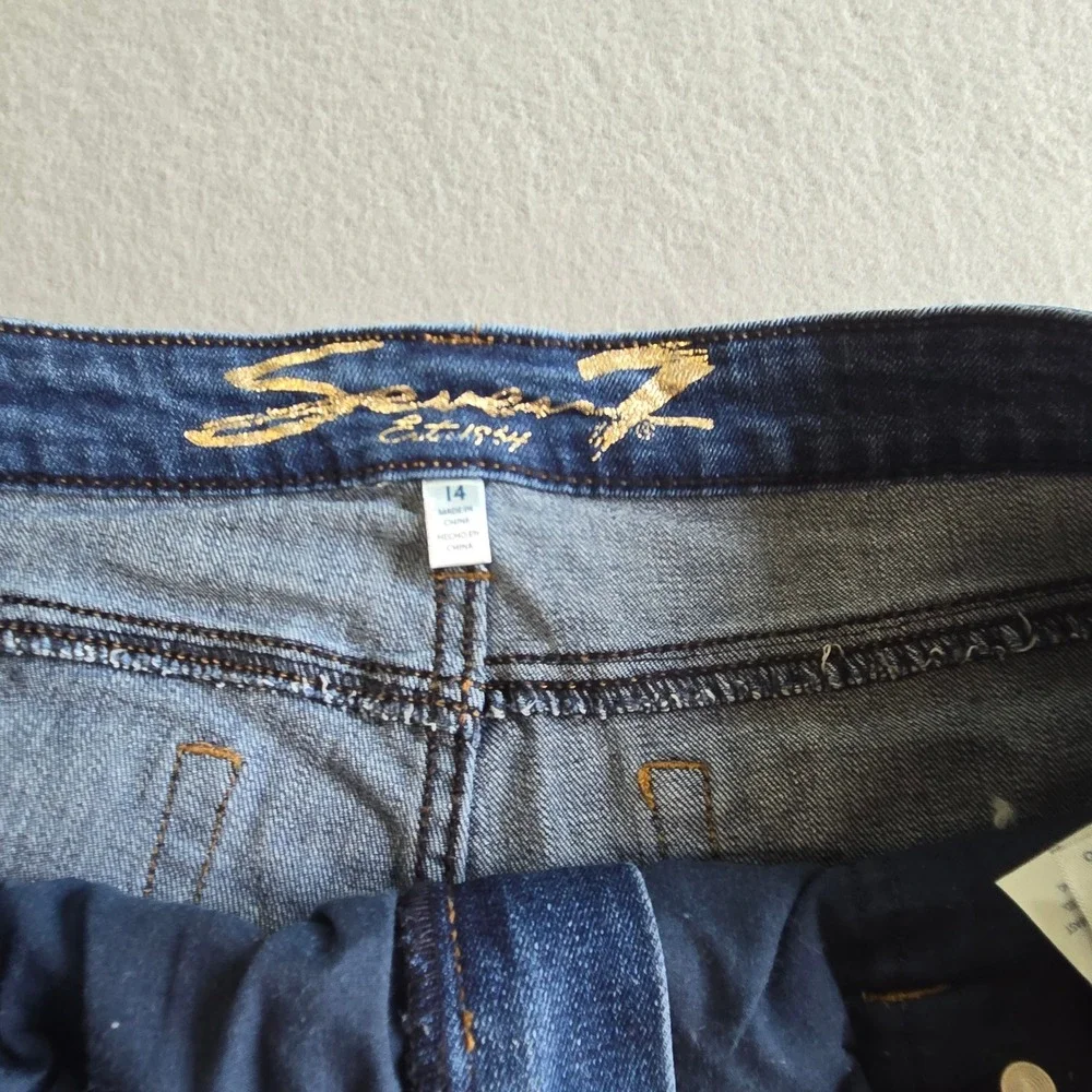 Seven7 Weekend Short Women 14 Blue Distressed Raw‎ Hem Denim Cut Off Jean Shorts